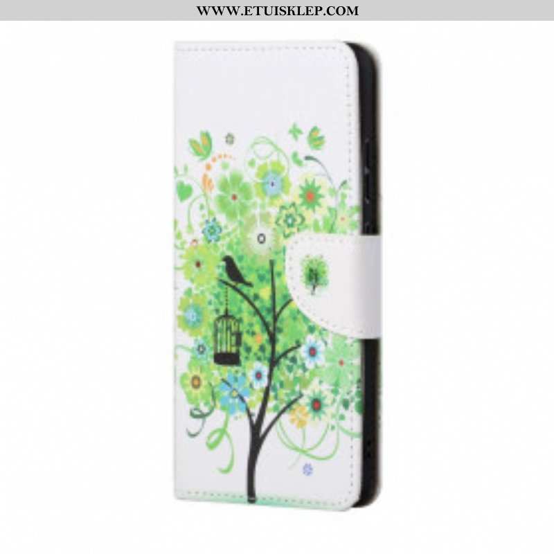 Etui Folio do Xiaomi Redmi Note 10 Pro Zielone Drzewo